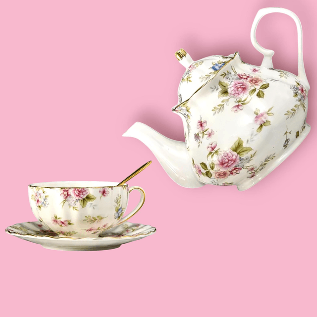 Ensemble théière et tasse England collection bleu